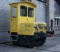 SBB "Tintenfisch" Ta 974, Akkumulatortraktor mit Magnetpuffern für den Werkstätteverschub.