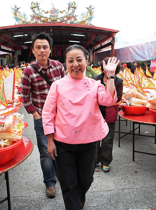 2014臺灣嘉義縣縣長張花冠於水上鄉廟口 Chang Hua-kuan, Magistrate of Chiayi County, TAIWAN