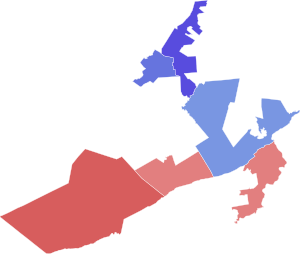 2016 Pennsylvania's 17th congressional district election results by county.svg