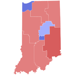 2018 United States Senate election in Indiana by Congressional District.svg