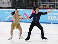 Utana Yoshida und Shingo Nishiyama beim Eistanzen