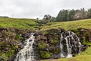 A view of the waterfalls in the Fairy Pools in the Isle of Skye.