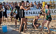 Deutsch: Beachhandball Weltmeisterschaften 2022; Tag 6: 26. Juli 2022 – Frauen, Finale, Spanien-Deutschland 0:2 (14:15, 20:22) English: 2022 Beach handball World Championships; Day 6: 26 July – Women Final – Spain-Germany 0:2 (14:15, 20:22)