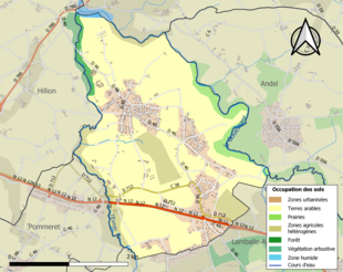 Kolorowa mapa przedstawiająca użytkowanie gruntów.