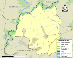 Kolorowa mapa przedstawiająca użytkowanie gruntów.