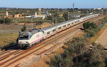 Talgo train at L'Aldea - Amposta - Tortosa station