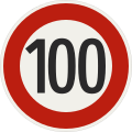 253-100 Najvyššia dovolená rýchlosť (100 km/h)