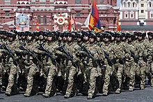 Members of the Azerbaijani peacekeeping forces in full combat uniform during the 2020 Moscow Victory Day Parade. 75Parad 04.jpg