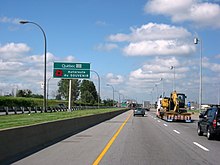 Quebec Autoroute 20 west in Montreal, ~km 66. A20Ouest km66.jpg