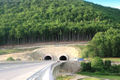 A71 - Eichelbergtunnel Südportal, Einfahrt über die Jüchsetalbrücke