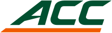 Atlantic Coast Conference logo in the University of Miami's orange, green, and white colors ACC logo in Miami colors.svg