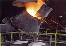 Refining of a 9.5%CrMoWVNbN steel in an argon, oxygen decarburisation (AOD) vessel AOD (Argon, oxygen decarburisation) vessel.jpg