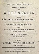 Miniatura para Dissertatio inauguralis botanico melecina de Artemisiis