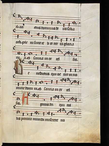 File:Aarau, Aargauer Kantonsbibliothek, MsMurFm 5, f. 150r – Graduale, pars de sanctis.JPG