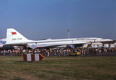 Aeroflot Tupolev Tu-144 at the Paris Air Show in 1975.