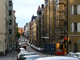 Albertinkatu Street in de zomer van 2008.