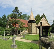 View of the church with lychgate