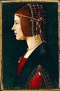 Амброджо де Предис, Портрет на Беатриче д’Есте (ок. 1490), Библиотека Амброзиана, Милано