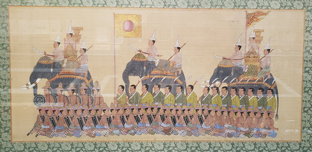 Pictured in this Siamese painting, the mercenary army of Japanese adventurer Yamada Nagamasa played a pivotal role in court intrigue during the first half of the 17th century.