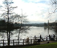 Arriving at Arrow Valley Lake from the East ArrowValleyLake WaterTower.JPG