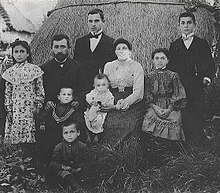 An Eastern Ashkenazic family living in the Shtetl of Romanivka, circa 1905 Ashkenazic-Family.jpg