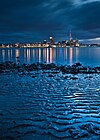 Central Auckland skyline at night from Stanley Point, Devonport