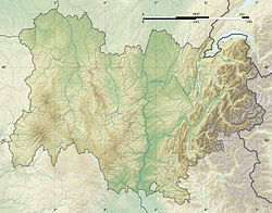 リヨン歴史地区の位置（オーヴェルニュ＝ローヌ＝アルプ地域圏内）