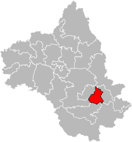 Situation of the canton of Millau-1 in the department of Aveyron