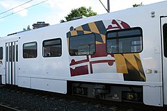 Baltimore light rail train