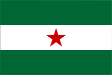 Resultado de imagen de bandera andaluza con estrella roja