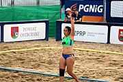 Deutsch: Beachhandball Europameisterschaften 2019 (Beach handball Euro); Tag 4: 5. Juli 2019 – Frauen, Viertelfinale, Kroatien-Ukraine 2:0 (21:20, 21:18) English: Beach handball Euro; Day 4: 5 July 2019 – Quarter Final Women – Croatia-Ukraine 2:0 (21:20, 21:18)