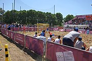 Deutsch: Beachhandball bei den Olympischen Jugendspielen 2018 in Buenos Aires; Tag 7, 13. Oktober 2018; Jungen, Halbfinale – Spanien-Kroatien 2:1 English: Beach handball at the 2018 Summer Youth Olympics in Buenos Aires at 13 October 2018 – Boys Semifinal – Spain-Croatia 2:1 Español: Handball de playa en los Juegos Olimpicos de la Juventud Buenos Aires 2018 en 13 de octubre de 2018 – Semifinales de chicos - España-Croacia 2:1