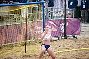 Deutsch: Beachhandball bei den Olympischen Jugendspielen 2018; Tag 6, 12. Oktober 2018; Mädchen, Hauptrundenspiel – Ungarn-Niederlande 2:1 English: Beach handball at the 2018 Summer Youth Olympics at 12 October 2018 – Girls Main Round – Hungary-Netherlands 2:1