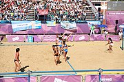 Deutsch: Beachhandball bei den Olympischen Jugendspielen 2018; Tag 3, 9. Oktober 2018; Mädchen, Vorrunde, Gruppe A - Chinese Taipei (Taiwan)-Mauritius 2:0 English: Beach handball at the 2018 Summer Youth Olympics at 9 October 2018 – Girls Preliminary Round Group A‎ – Chinese Taipei-Mauritius 2:0