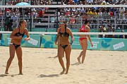 Deutsch: Beachvolleyball bei den Olympischen Jugendspielen 2018; Tag 11, 17. Oktober 2018; Mädchen, Finale – Italien (Claudia Scampoli & Nicol Bertozzi)- Russland (Maria Woronina & Maria Botscharow) 0:2 (19–21/19–21) English: Beach volleyball at the 2018 Summer Youth Olympics at 17 October 2018 – Girls Final – Italy (Claudia Scampoli & Nicol Bertozzi) - Russia (Maria Voronina & Maria Bocharova) 0:2 (19–21/19–21)