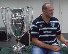 Ben Kay with the Guinness Premiership trophy Ben Kay.jpg