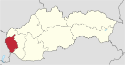 Bratislava regions beliggenhed i Slovakiet