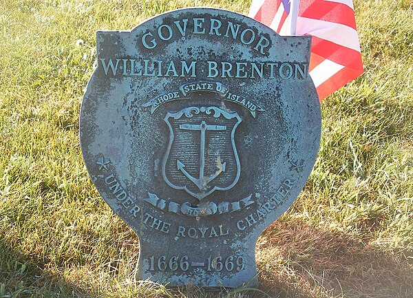 Governor William Brenton grave medallion