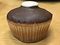 Brown Cupcake with a White Round Icing Top