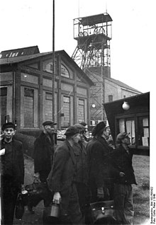 The Brückenberg I Hard coal mine (later named Karl-Marx), here in 1948