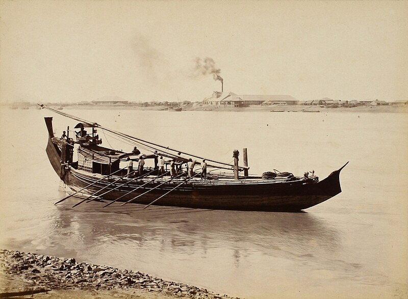 File:Burmese Paddy boat, photograph by Philip Adolphe Klier.jpg