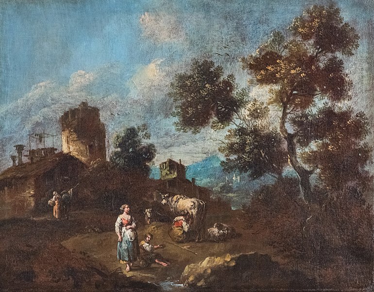 File:Ca' Rezzonico - Paesaggio con la mungitura - Giuseppe Zais.jpg