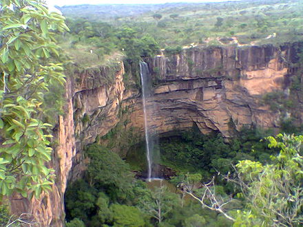 Véu de Noiva Falls in Chapada dos Guimarães National Park