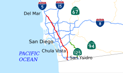 Route of Interstate 805 (CA)