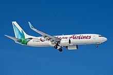 The state-owned Caribbean Airlines is the largest in the region. Caribbean Airlines Boeing 737-800 9Y-TAB (8504733249).jpg