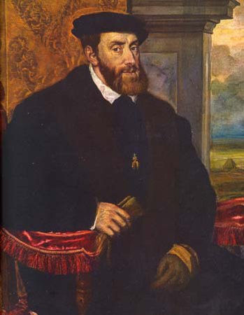 Karl V, tad Juana, gant Lambert Sustris, e 1548.
