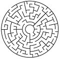 Circular maze type: Find a route to the centre of the maze.