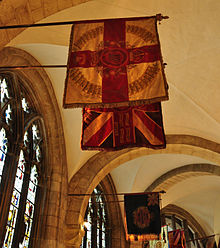 Drapeau dans la cathédrale de Gloucester