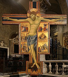 Crucifixion by Coppo di Marcovaldo. Coppo di marcovaldo e salerno di coppo, crocifisso con storie della passione, 1275, 01.jpg