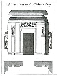 Coupe du vestibule du château d'Issy, vers 1690.